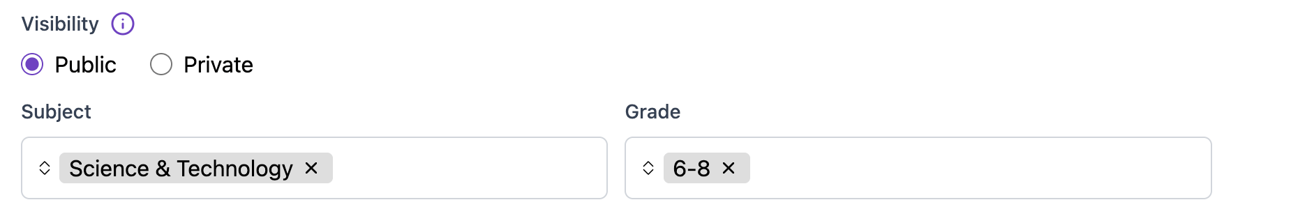 Private Publishing Controls